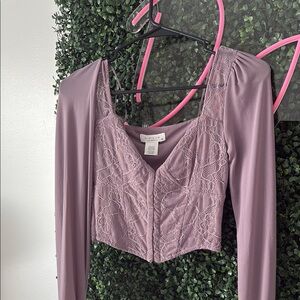 KIRI Mauve Lace Long Sleeve Top